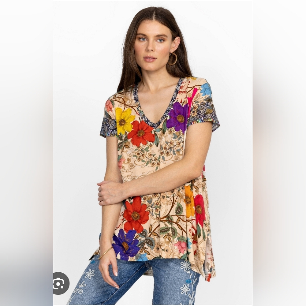 Johnny Was - ARCHIBAL DRAPE TEE Size XS